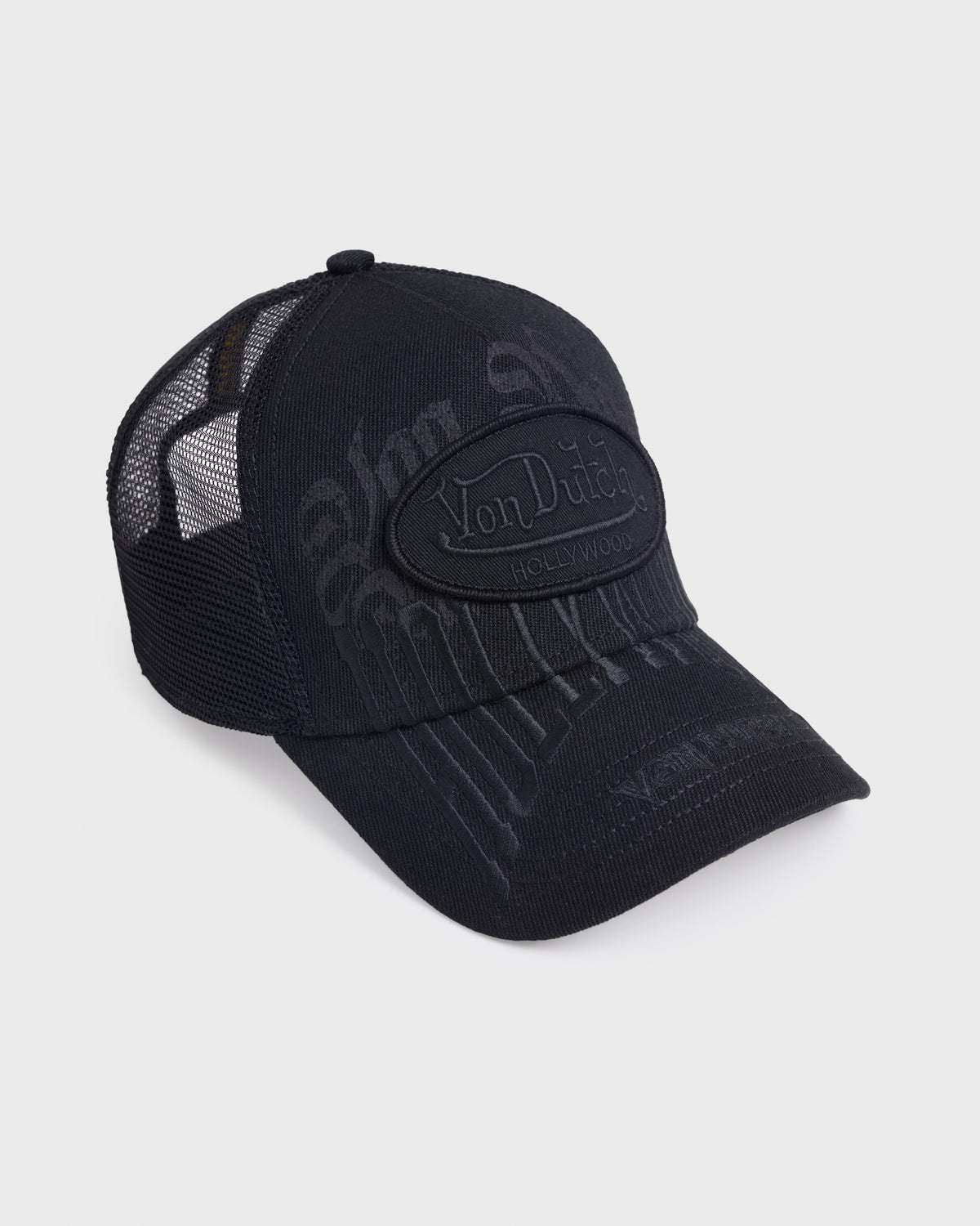 Stacked Logos Trucker - Blackout - Front